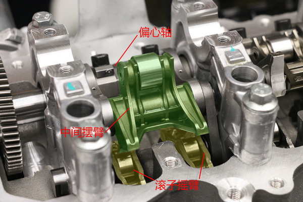 直喷布局,cvvl技术加持  简单点说,就是原来气门是由凸轮轴直接驱动的