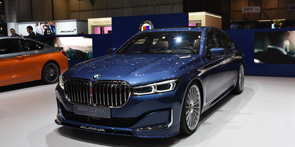 玩物天地 宝马7系lci改装alpina碳纤前后唇尾翼7系行政版包围