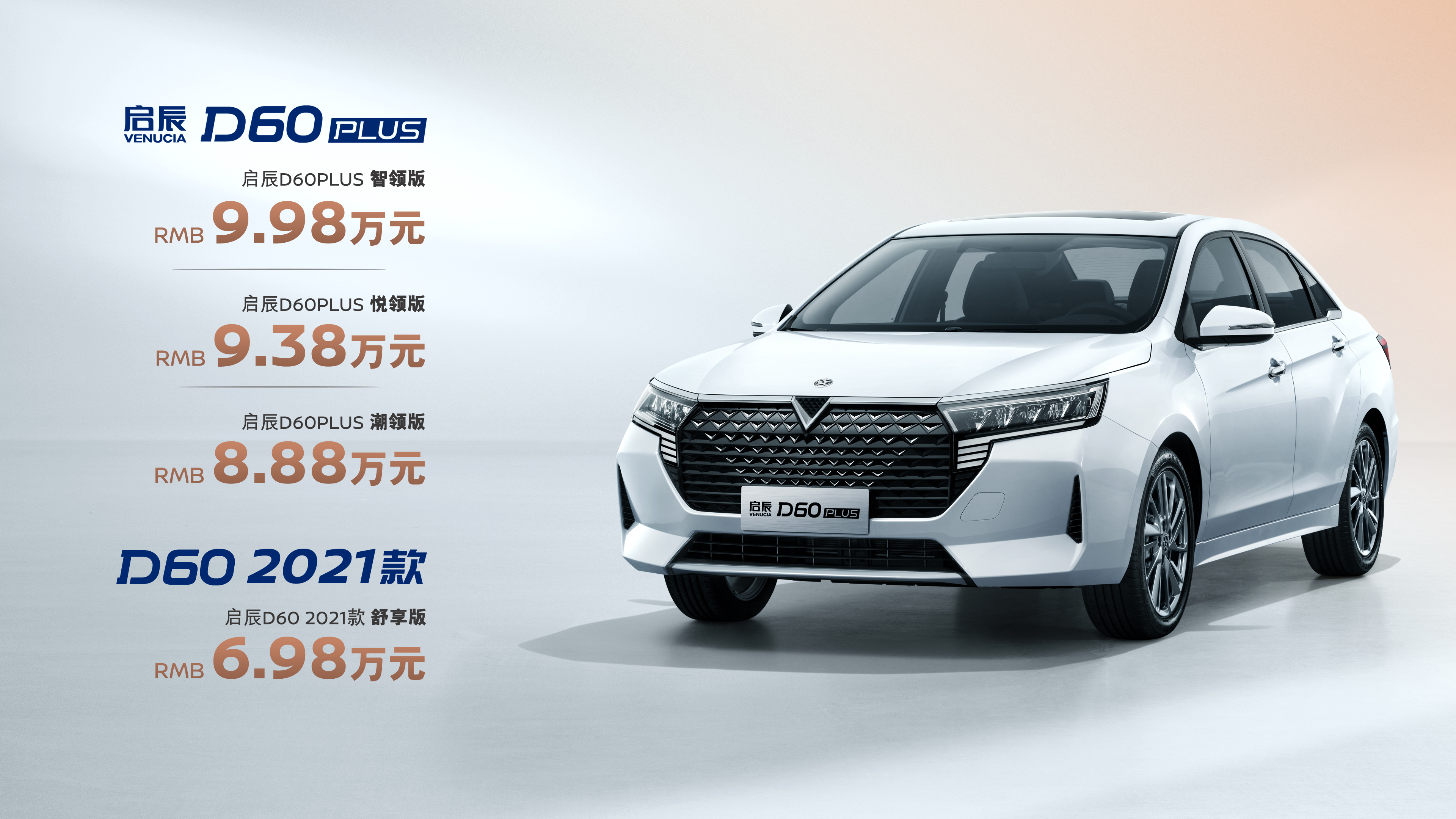 售6.98万起,启辰2021款D60、D60PLUS同步上市