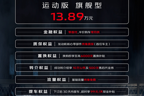 潮色搭配动感氛围长安unit运动版上市售1389万元