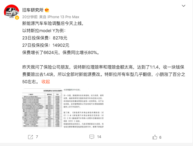 新能源车专属险正式上线，多车保费价格呈大幅上涨？