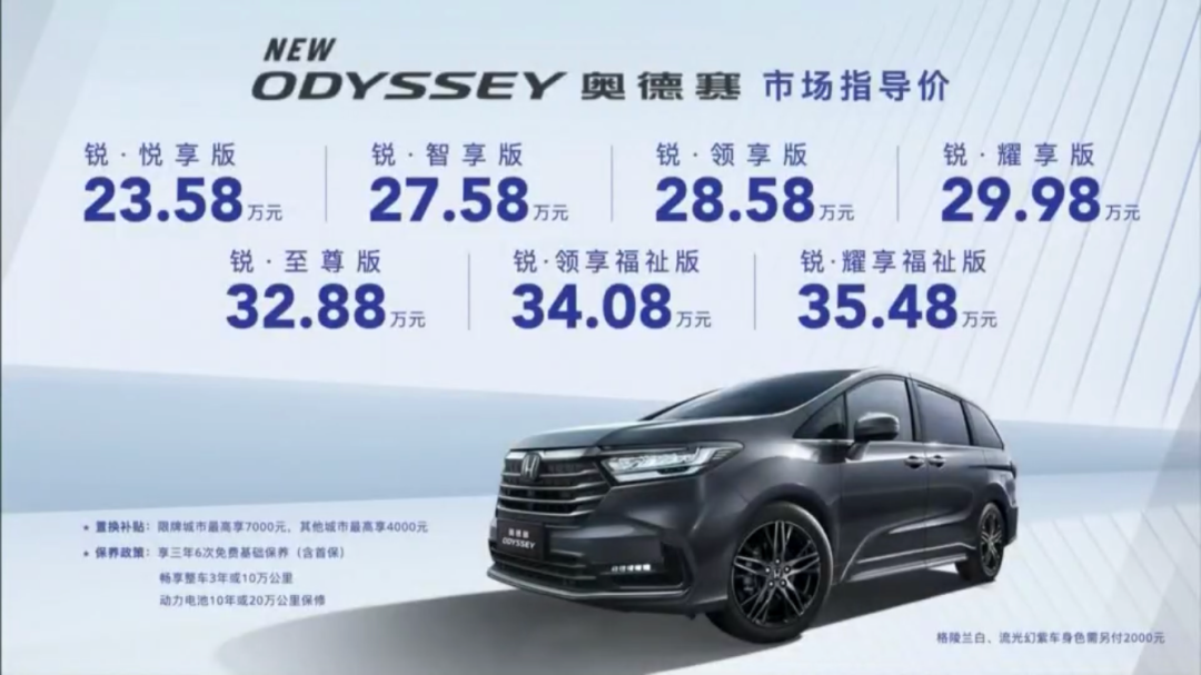 除了全系混动、更智能，新款奥德赛还有什么变化