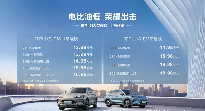 比亚迪宋plus1298万海豹dmi1498万合资怎么玩